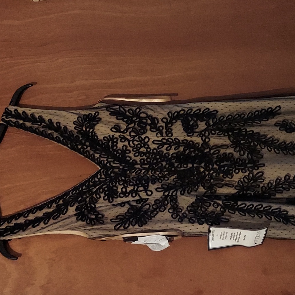 Betsy & Adam Soutache Mermaid Gown - Black/Nude - Picture 2 of 5
